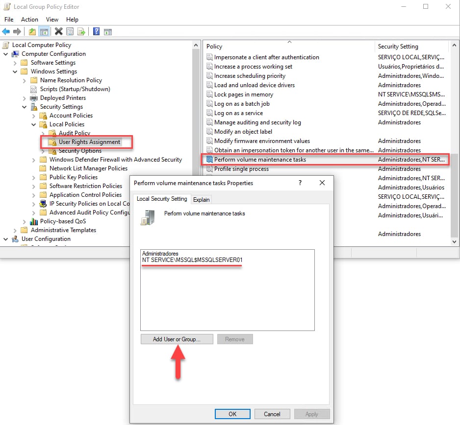 Figure 2 - Group policy editor