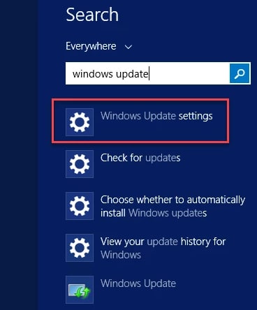 Windows update settings