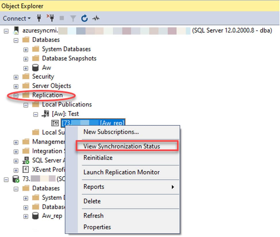 Figure 15 - Replication and View Synchronization Status