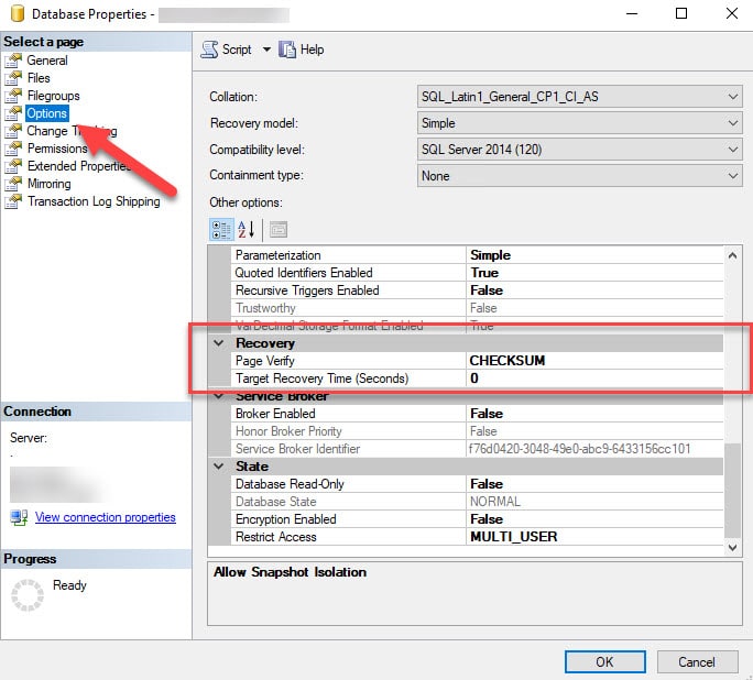 Figure 1 - Page verification CHECKSUM